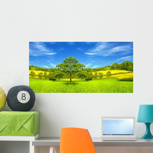 Green Landscape Wall Decal Design 2