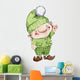 Watercolor Hand Drawn Gnome Wall Decal