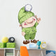 Watercolor Hand Drawn Gnome Wall Decal