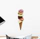vanilla ice cream strawberry chocolate pistachio Wall Decal
