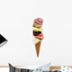 vanilla ice cream strawberry chocolate pistachio Wall Decal
