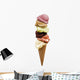 vanilla ice cream strawberry chocolate pistachio Wall Decal