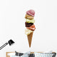 vanilla ice cream strawberry chocolate pistachio Wall Decal