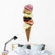 vanilla ice cream strawberry chocolate pistachio Wall Decal