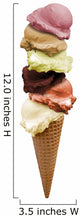 vanilla ice cream strawberry chocolate pistachio Wall Decal