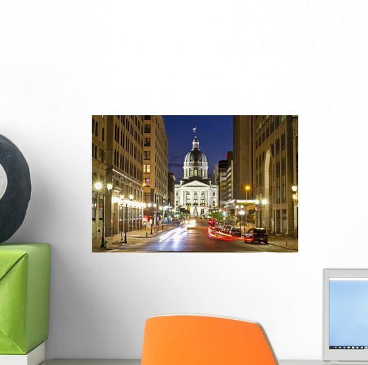 Indiana Statehouse Night Wall Decal