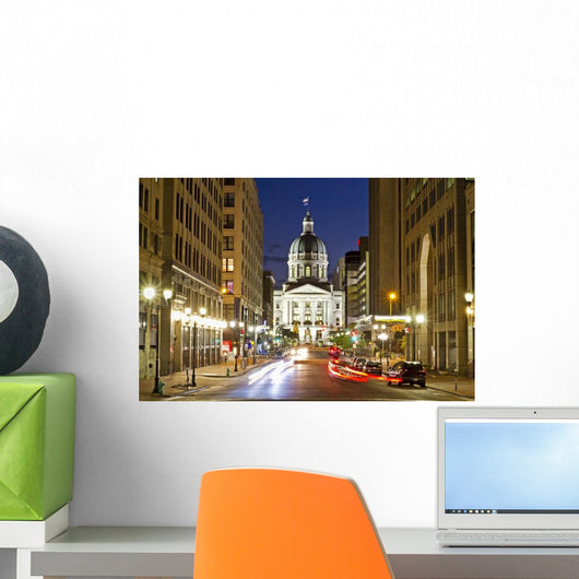 Indiana Statehouse Night Wall Decal