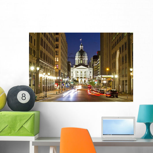 Indiana Statehouse Night Wall Decal