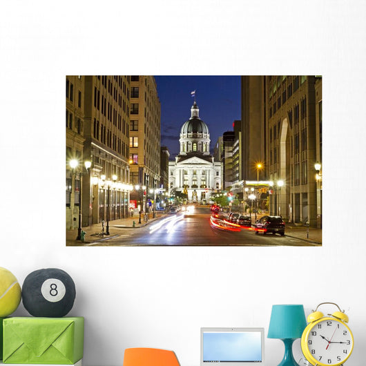 Indiana Statehouse Night Wall Decal