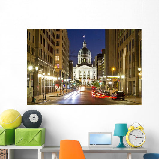 Indiana Statehouse Night Wall Decal