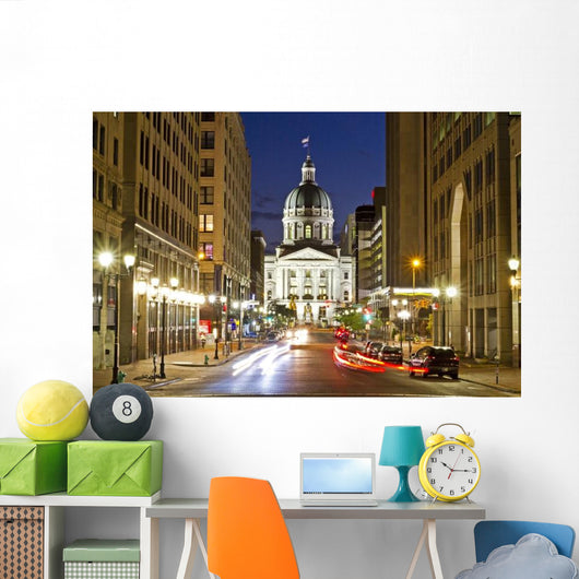 Indiana Statehouse Night Wall Decal