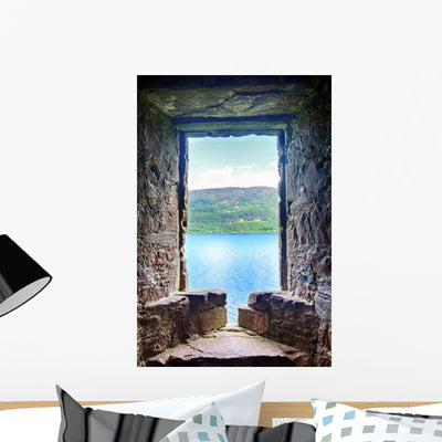 Urquhart Castle Loch Ness Wall Decal shown on a wall
