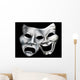 Merging theater masks Wall Mural
