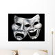 Merging theater masks Wall Mural