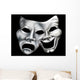 Merging theater masks Wall Mural