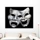 Merging theater masks Wall Mural