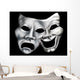 Merging theater masks Wall Mural