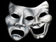 Merging theater masks Wall Mural