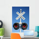 Railroad Crossing Sign with Wall Decal