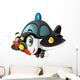 Cartoon Happy Police Plane Wall Decal