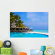 Cafe and Pool on a Tropical Beach Wall Mural