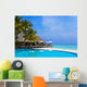 Cafe and Pool on a Tropical Beach Wall Mural
