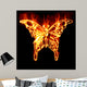 Butterfly Surrounded by fire on a white background Wall Mural