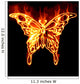 Butterfly Surrounded by fire on a white background Wall Mural