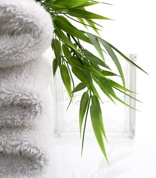 White Spa Towels with bamboo Wall Mural