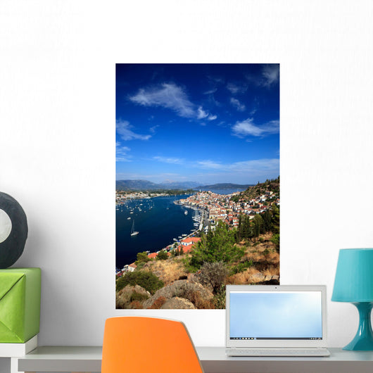 View on Poros and Galatos, Greece Wall Mural