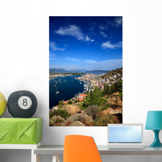 View on Poros and Galatos, Greece Wall Mural