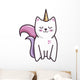 Pink Unicorn Cat Wall Decal