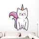 Pink Unicorn Cat Wall Decal