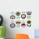 Scandinavian Flower Wall Decal Sticker Set
