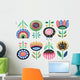 Scandinavian Flower Wall Decal Sticker Set