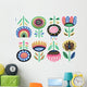 Scandinavian Flower Wall Decal Sticker Set