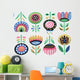 Scandinavian Flower Wall Decal Sticker Set