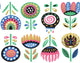 Scandinavian Flower Wall Decal Sticker Set