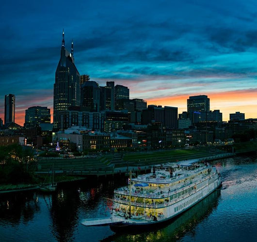 Nashville Skyline with Riverboat Wall Decal