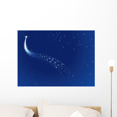 Starry Sky Wall Mural shown on a wall