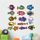 Set 15 Different Reef Wall Stickers