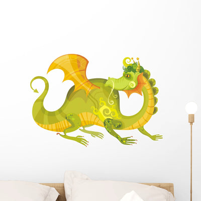 Dragon Wall Decal shown on a wall