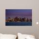 Panorama of Boston Skyline at Night Wall Mural