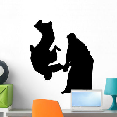 Martial Arts Wall Decal shown on a wall