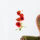 poppies on white - red poppy, floral design Wall Decal