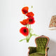 poppies on white - red poppy, floral design Wall Decal