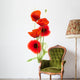 poppies on white - red poppy, floral design Wall Decal