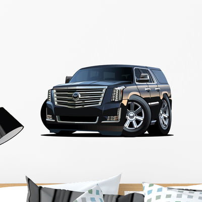 Vector Cartoon Car Available Wall Decal shown on a wall
