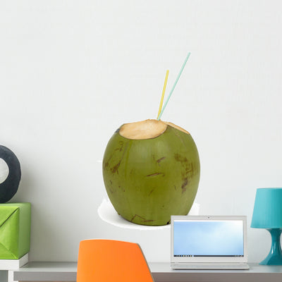 Summer Drink Wall Decal shown on a wall