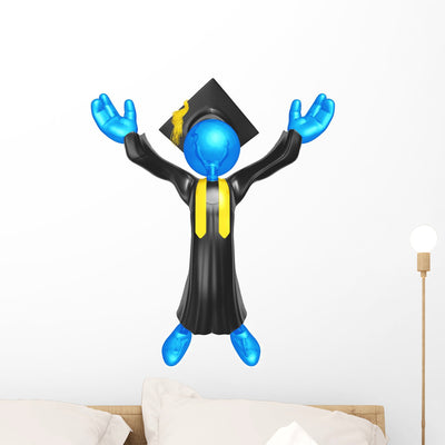 Graduation Wall Decal shown on a wall